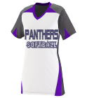 Panthers Girls V-Neck Three Toned Softball Jersey