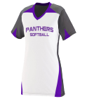 panthers-softball Girls V-Neck Three Toned Softball Jersey
