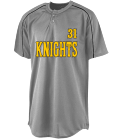 KNIGHTS3131WARD Adult Two-Button Baseball Jersey Piped Trim