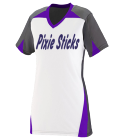 Pixie-Sticks Girls V-Neck Three Toned Softball Jersey