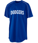 BIXBY-DODGERS-JERSEYS Youth Two-Button Baseball Jersey Piped Trim