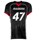 RAIDERS-JERSEY--WHITE-ON-BLACK-JUNIOR DISCONTINUED Youth Tackle Football Jerseys - 1303