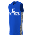 KCWITNESS21 DISCONTINUED Youth Two Color Geo Print Sleeveless Jersey