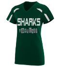 sharks Girls V-Neck Softball Jersey