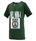 WILL-WORK-FOR-PEACE-T Adult Short Sleeve Henley