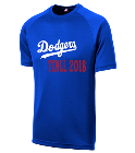 TCNLL-2018 Dodgers MLB Adult League Team Jerseys - Official Nike MLB Wordmark Poly Tees - N223