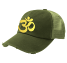 Crop-Gold-Om-Hat Distressed Vintage Snapback