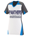panthers Girls V-Neck Three Toned Softball Jersey