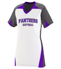 panthers-softball Girls V-Neck Three Toned Softball Jersey