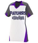 panthers Ladies V-Neck Three Toned Softball Jersey