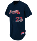 BRAVES-JERSEY Braves Full Button Baseball Jersey - Adult MAHD6840