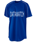 DATAWATCH Adult Two-Button Baseball Jersey Piped Trim