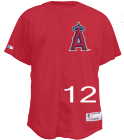 12 Angels Official MLB Full Button Youth Jersey - MAHD684Y
