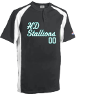 HD-STALLIONS DISCONTINUED Teamwork Athletic Adult Knuckler 2-Button Cool Mesh Jersey-1730P