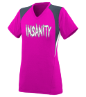 insanity Ladies V-Neck Three Colorblock Jersey