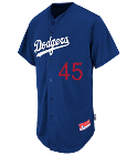 Eason45 Dodgers Full Button Baseball Jersey - Adult MAHD6840