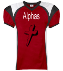 AlphasCoaxum99 DISCONTINUED Adult Red Zone Steelmesh Football Jersey 1355