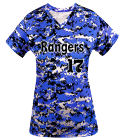 RIZZO Digital Camouflage Ladies V-Neck Badger Jersey