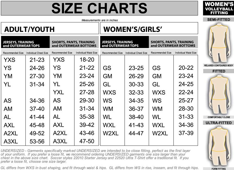 Little League Uniform Size Chart